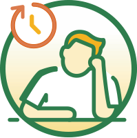 Fatigue or Exhaustion Illustration of Tired Person